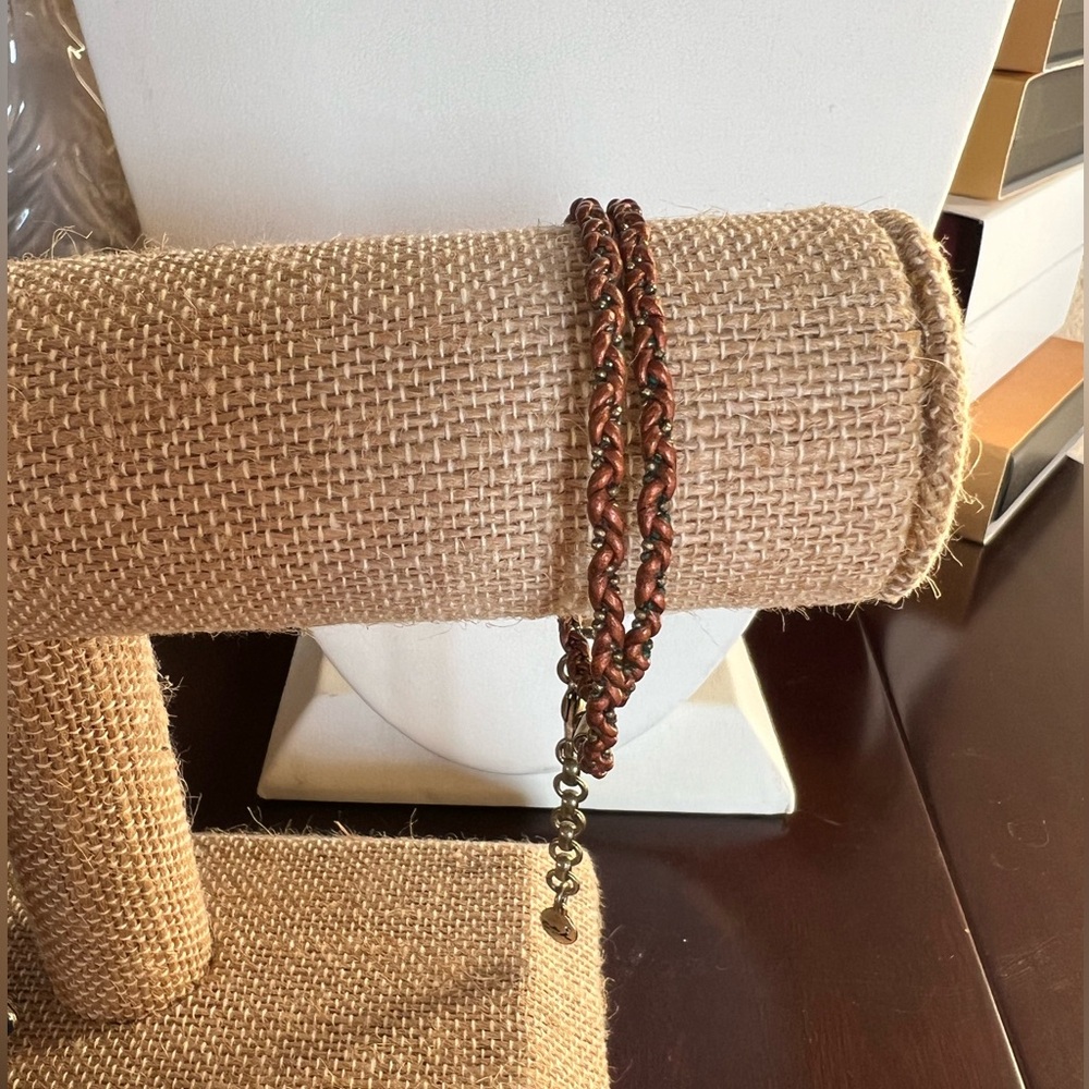 Chloe + Isabel Braided Leather Double Wrap Bracelet